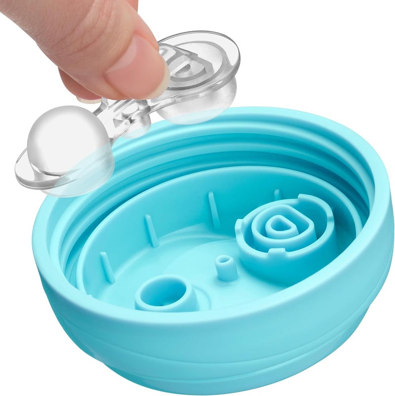 Chicco Double-Wall Insulated Sippy Cup with Bite-Proof Rim Spout and Spill-Free Lid 9oz. | Top-Rack Dishwasher Safe | Easy to Hold Ergonomic Indents | Teal/Pink/Floral, 2pk | 12+ months - Image 4